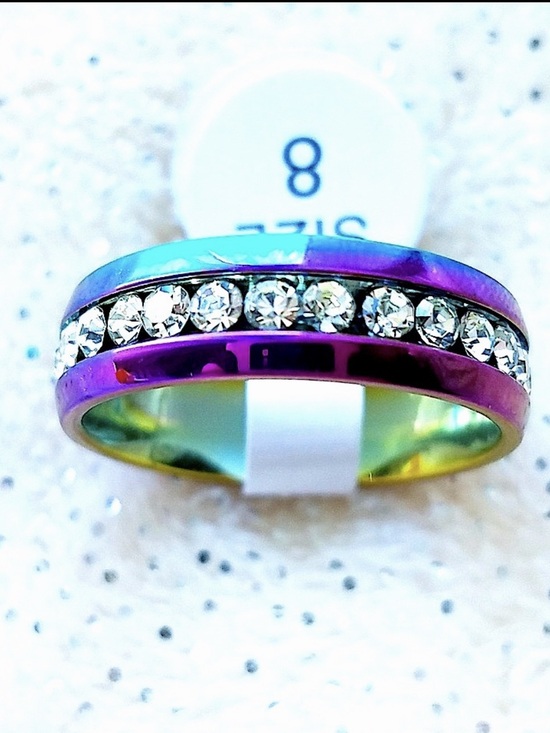 Exclusively Fancy Jewelry - NWT Rainbow band Ring with zircon inlay NWT